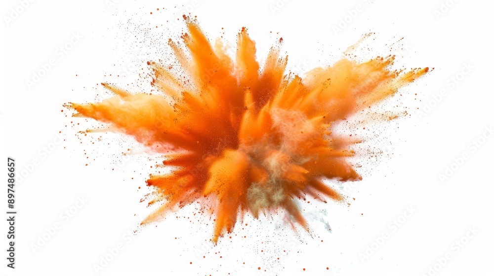 A bright orange explosion of dust and debris A bright orange explosion of dust and debris