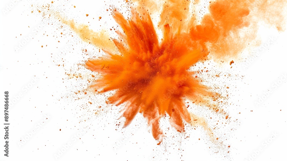 A bright orange explosion of dust and debris A bright orange explosion of dust and debris