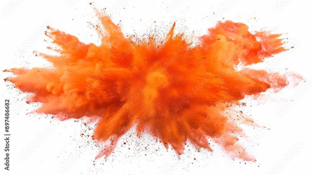 A large orange cloud of dust is blowing in the wind A large orange cloud of dust is blowing in the wind