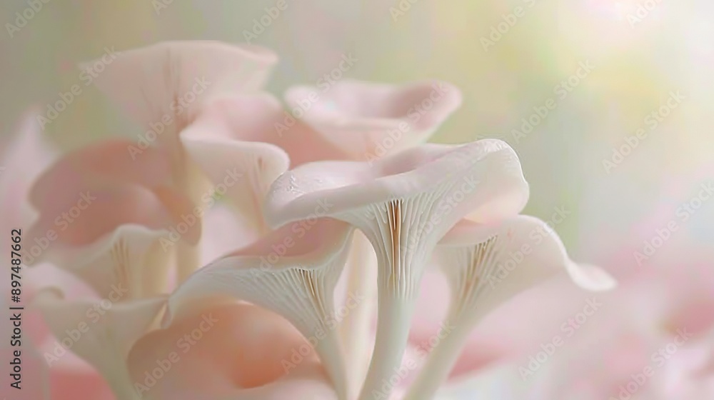A close-up of vibrant flowers in sharp focus against a soft pink-white background A close-up of vibrant flowers in sharp focus against a soft pink-white background