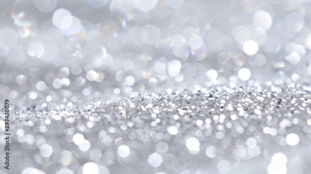A large amount of glitter scattered across a white background A large amount of glitter scattered across a white background