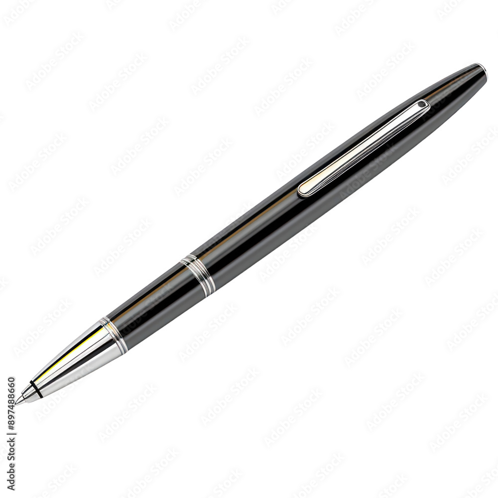 black silver pen ballpoint isolate transparent background black silver pen ballpoint isolate transparent background