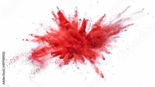 A red explosion of powdery dust is in the air