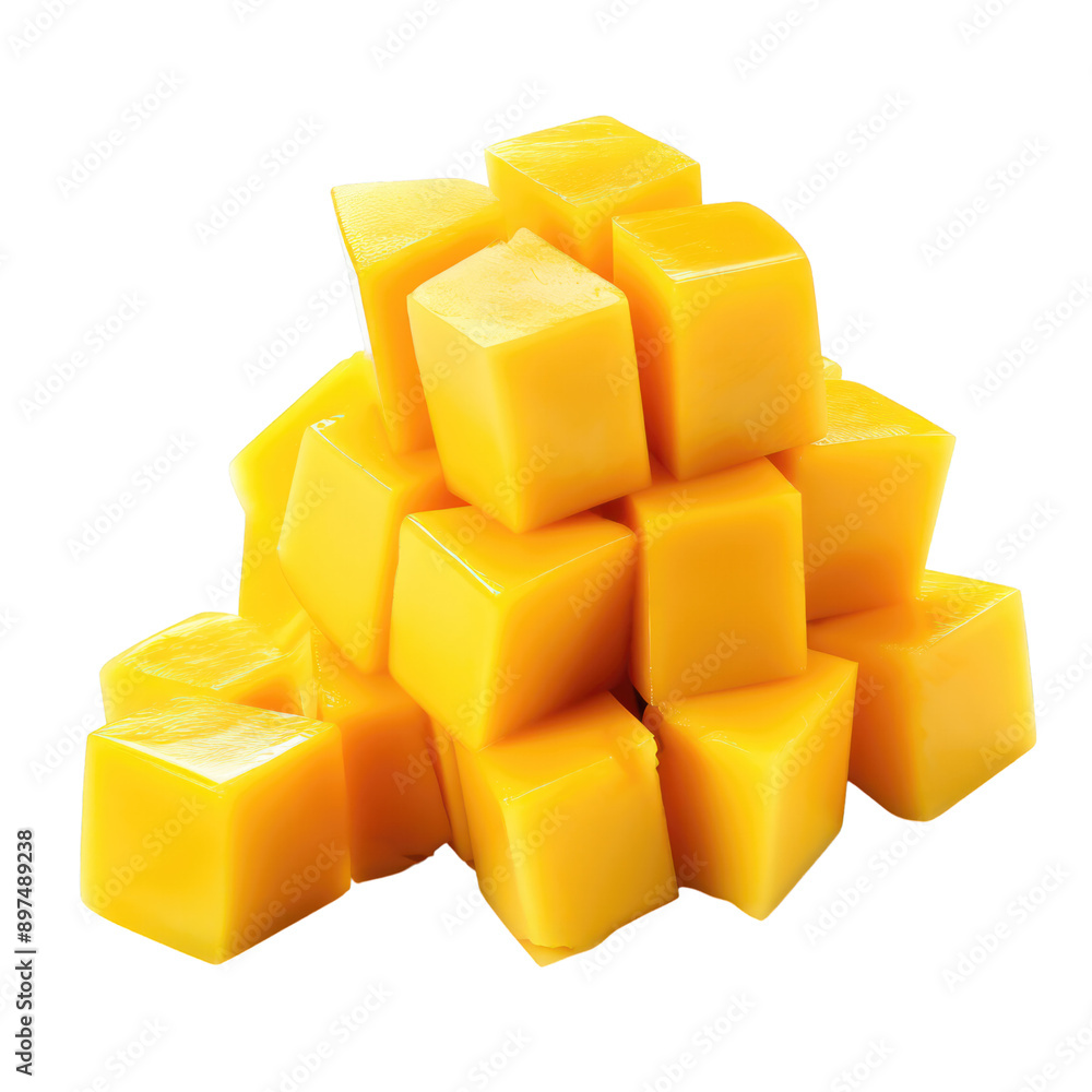 pile of mango cut in cubes piece transparent background pile of mango cut in cubes piece transparent background