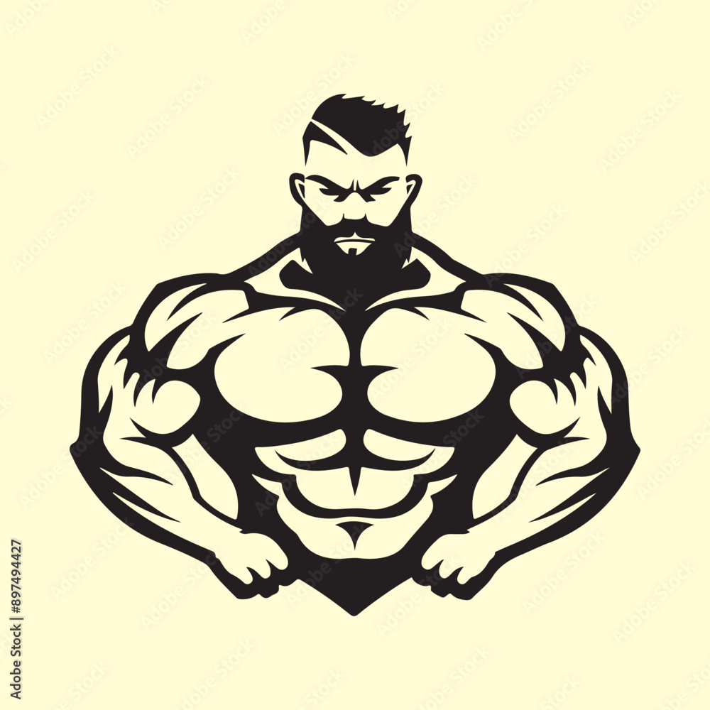 Strong Man Logo vector design. Gym, sport, bodybuilding logo. Strong man with big muscles. Strong Man Logo vector design. Gym, sport, bodybuilding logo. Strong man with big muscles.