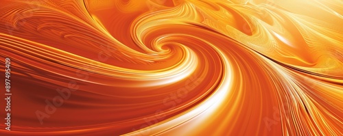 Abstract orange swirl pattern with dynamic motion and glowing light effects