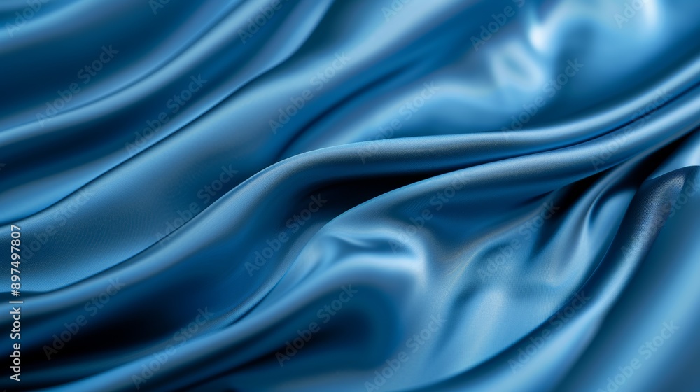 Obraz premium A blue fabric with a wave pattern