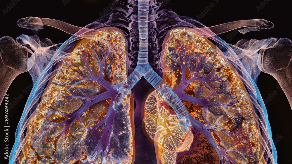 A high-resolution CT scan image showing a detailed cross-sectional view ...