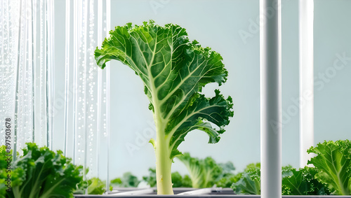 A bunch of fresh green onions growing in a windowsill garden