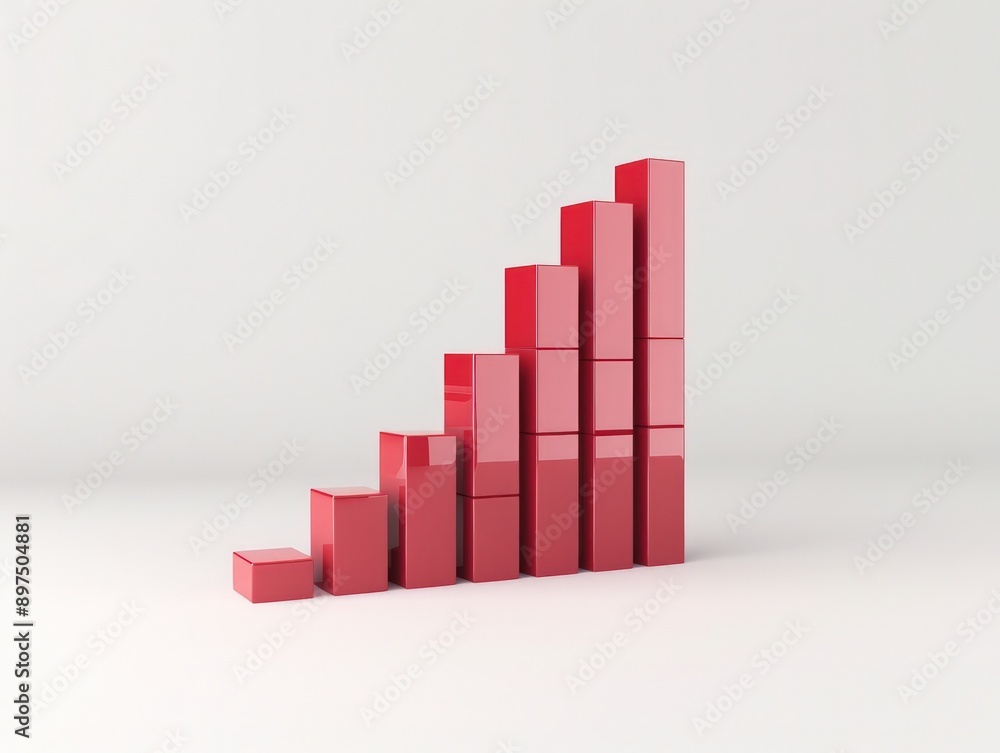 Financial surge depicted in a bar chart with a steep spike, set against a minimal white background. Financial surge depicted in a bar chart with a steep spike, set against a minimal white background.