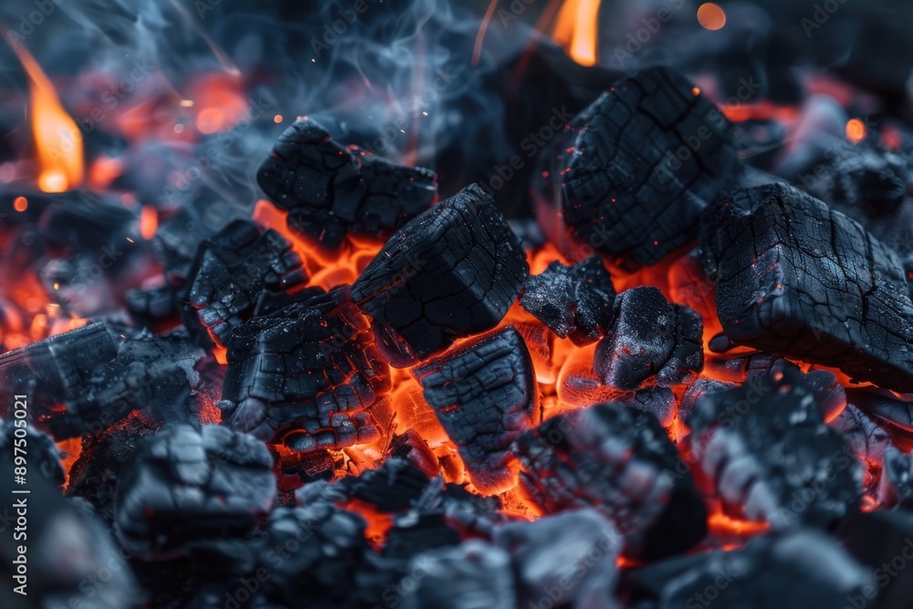 smoldering burning coals close up hot background smoldering burning coals close up hot background