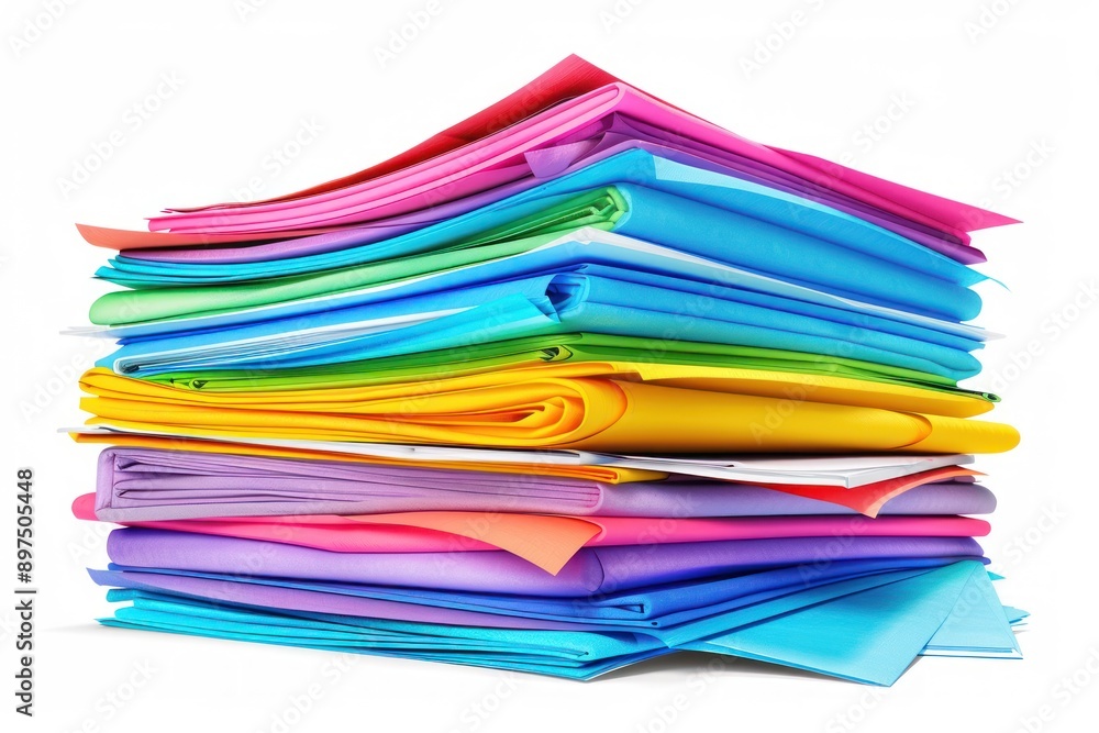 stack of colorful office paper and documents stack of colorful office paper and documents