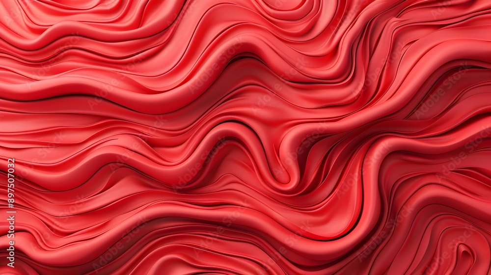 Vibrant 3D Red Clay Waves and Curves Abstract Background in Chinese Style Design Vibrant 3D Red Clay Waves and Curves Abstract Background in Chinese Style Design