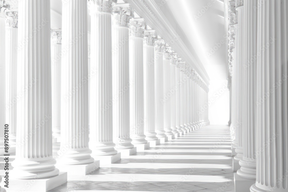 white corridor pillars background design white corridor pillars background design