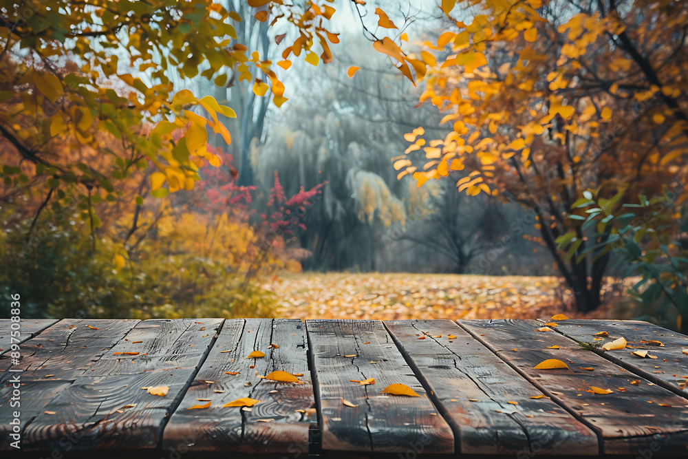 Autumn Landscape background Rustic Wood Autumn Landscape background Rustic Wood