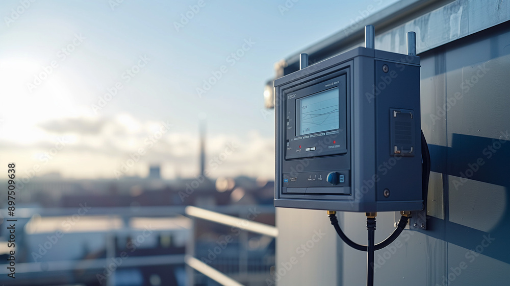 Advanced weather station with wind and rain sensors, mounted on a sleek rooftop, professional and precise measurements.
Advanced weather station with wind and rain sensors, mounted on a sleek rooftop, professional and precise measurements.
