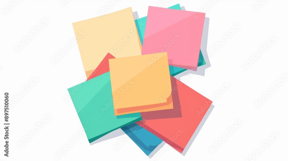 Postit notes, flat design illustration, handy, isolated on white background Postit notes, flat design illustration, handy, isolated on white background