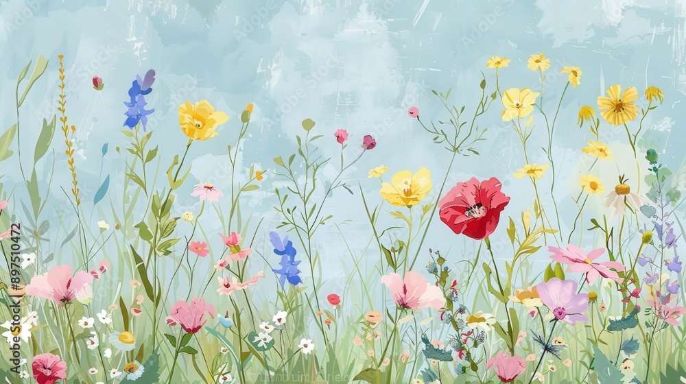Capture the romance of a wildflower meadow in a printable paper pattern, ideal for wedding stationery and romantic-themed designs. --ar 16:9 Job ID: 9e79633c-13db-45eb-a5d3-7047a250d975 Capture the romance of a wildflower meadow in a printable paper pattern, ideal for wedding stationery and romantic-themed designs. --ar 16:9 Job ID: 9e79633c-13db-45eb-a5d3-7047a250d975