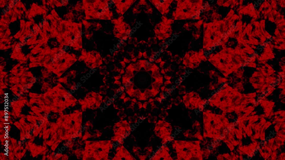 Kaleidoscope pattern created with red video Kaleidoscope pattern created with red video
