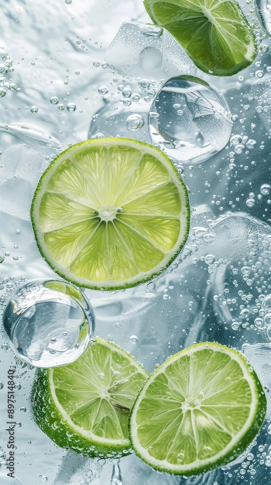 A close up of a lime with a few other limes in the background A close up of a lime with a few other limes in the background