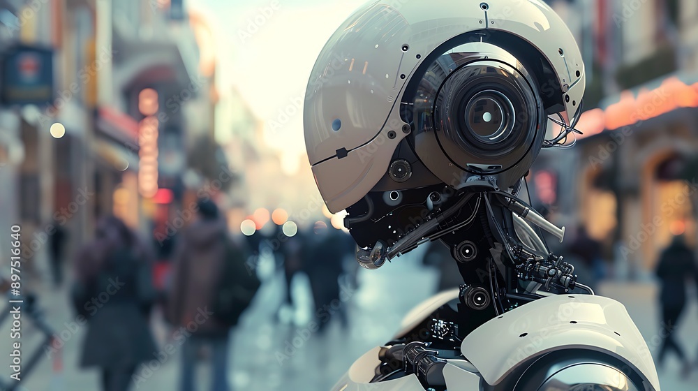 Fototapeta premium Robot in City