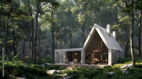 Modern Cabin in the Woods © Aphisit