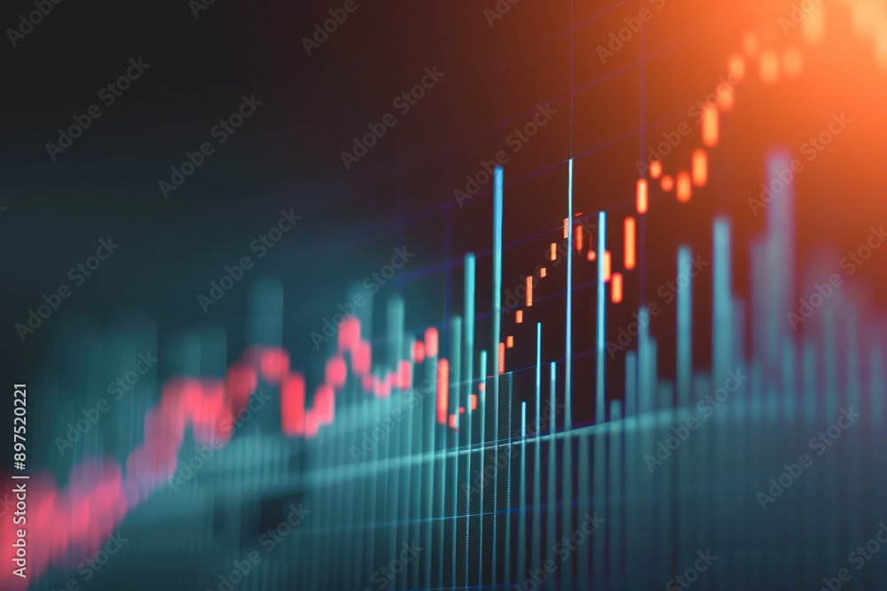 A minimalist image capturing a stock chart with a gradual upward slope, representing a steady rise in stock prices. A minimalist image capturing a stock chart with a gradual upward slope, representing a steady rise in stock prices.