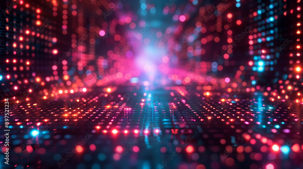 Minimalist cyber theme with vibrant neon lights and digital grid patterns.
Minimalist cyber theme with vibrant neon lights and digital grid patterns.