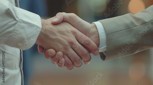 Businessman handshake for teamwork of business merger and acquisition,successful negotiate,hand shake,two businessman shake hand with partner to celebration partnership and business deal concept