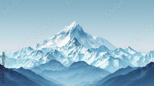 Wallpaper Mural Majestic, cool-toned mountain landscape in a high-quality illustration.



 Torontodigital.ca