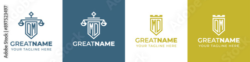 Letters MD and DM Legal Defense Logo, Perfect for Law Firms and Attorneys