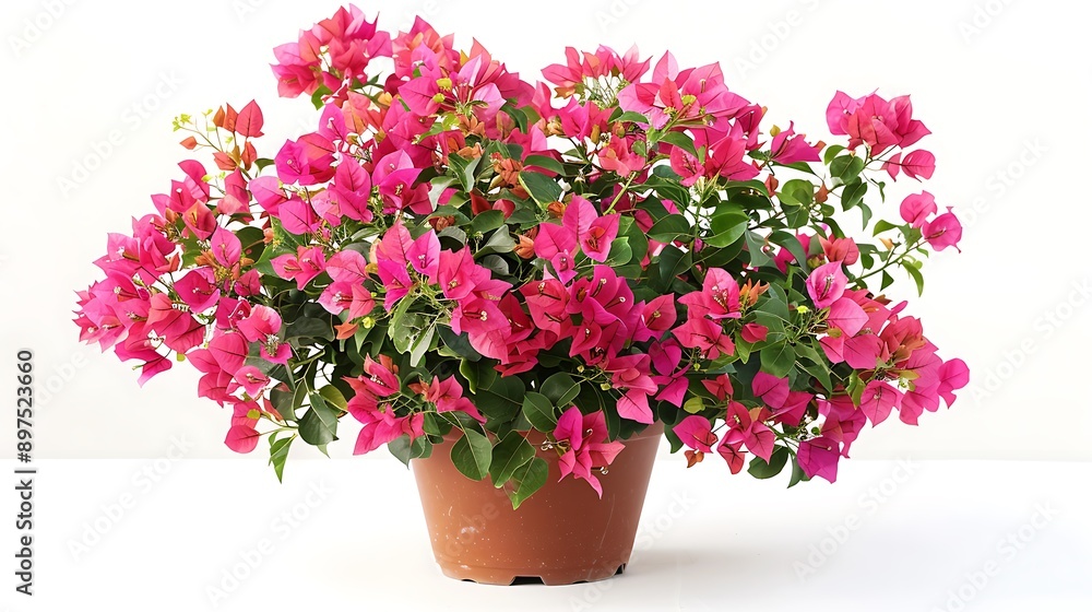 Vibrant Bougainvillea Bush in a Clay Pot Vibrant Bougainvillea Bush in a Clay Pot