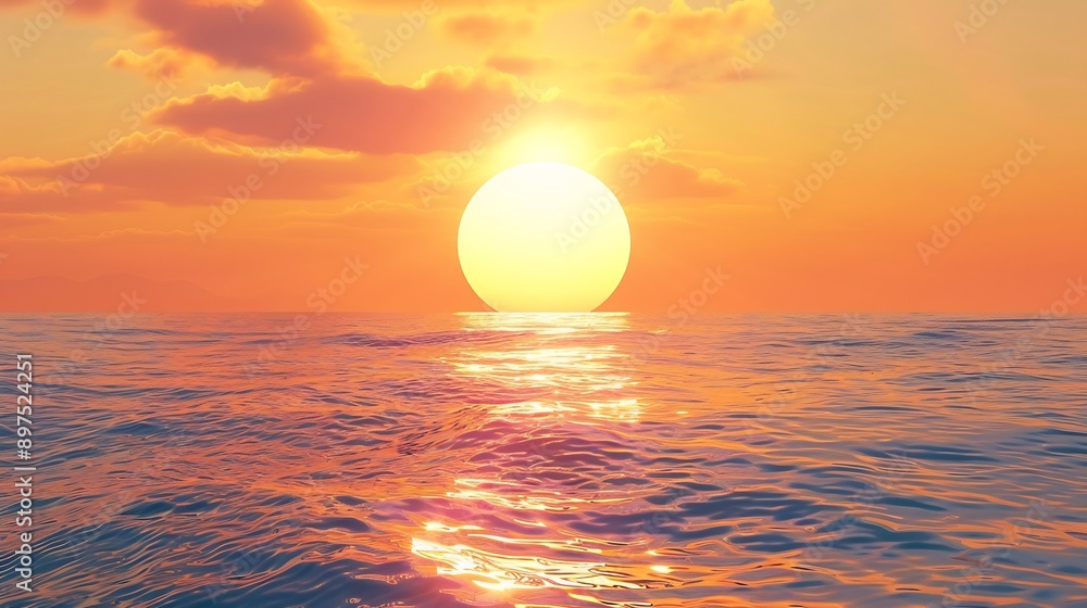 Sun Setting Over the Ocean Sun Setting Over the Ocean