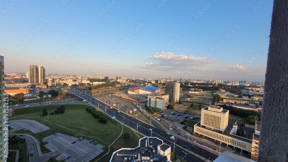 Obraz premium City of Minsk, architecture of the city of Minsk, Belarus.