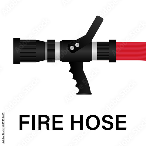 Fire Hose Nozzle Sign Symbol. Vector Illustration. 