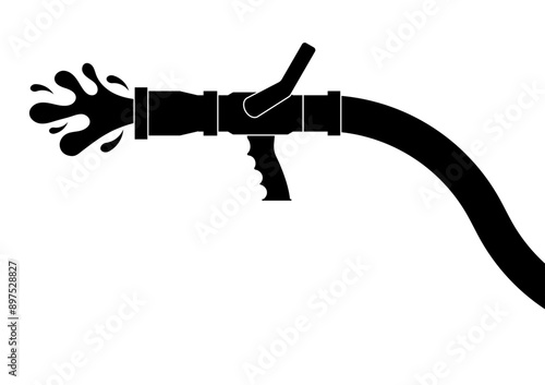 Fire Hose Nozzle Sign Symbol. Vector Illustration. 