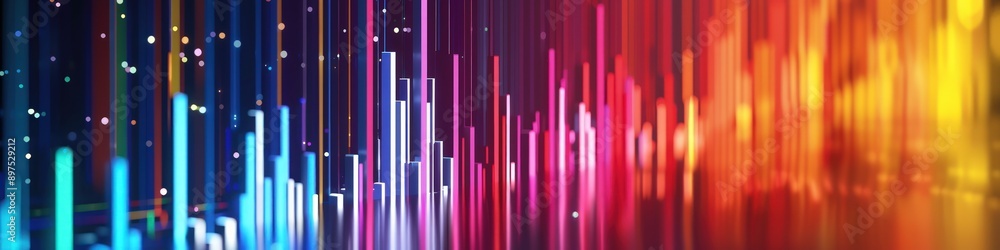 Obraz premium a?'imagine: Bar chart depicting a sudden and sharp increase in stock values, emphasizing a noteworthy market performance boost, with vivid hues and clear labels.