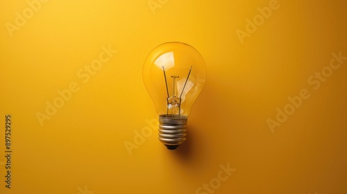Inspiring creativity with lightbulb movement on yellow backdrop