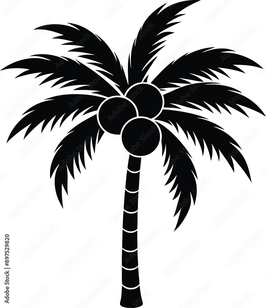 Fototapeta premium silhouette of coconut tree eps 10