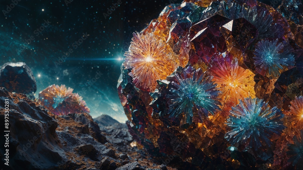 Crystal Entities of Kepler-78b: Crystal-based life forms that reflect and refract the intense light from their nearby star Crystal Entities of Kepler-78b: Crystal-based life forms that reflect and refract the intense light from their nearby star