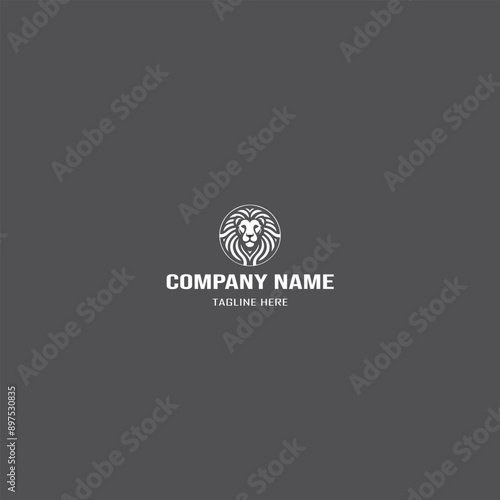 lion head abstract logo design photo