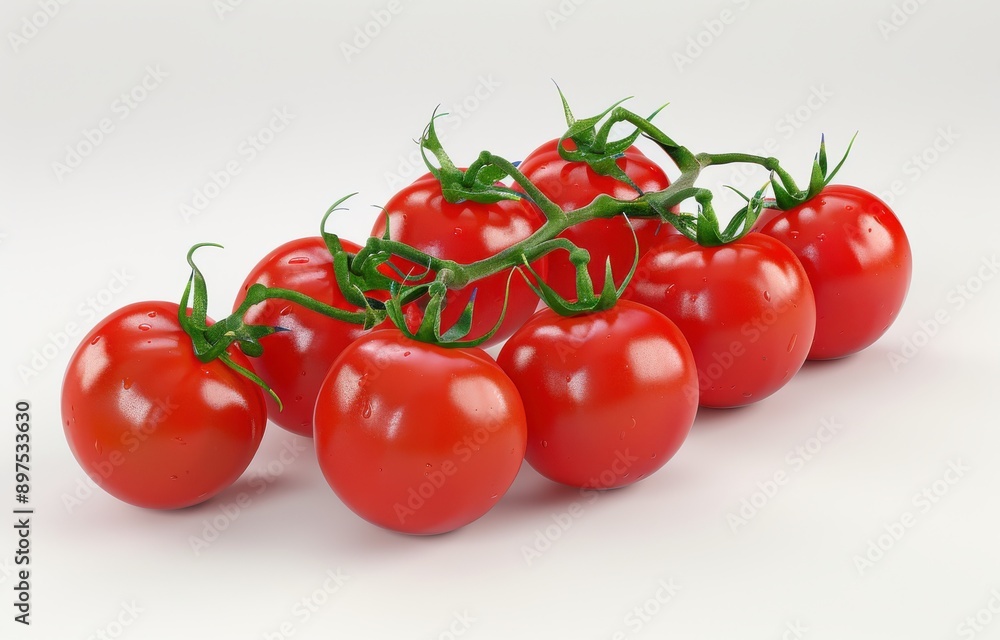 bunch of tomatoes on a white background bunch of tomatoes on a white background