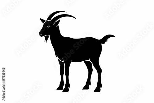 Goat silhouette icon symbol logo black design vector illustration,  Vector illustration, Goat silhouette. Goat black icon on white background.
