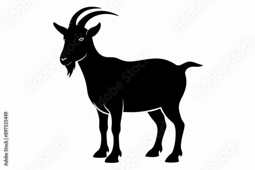 Goat silhouette icon symbol logo black design vector illustration,  Vector illustration, Goat silhouette. Goat black icon on white background.
