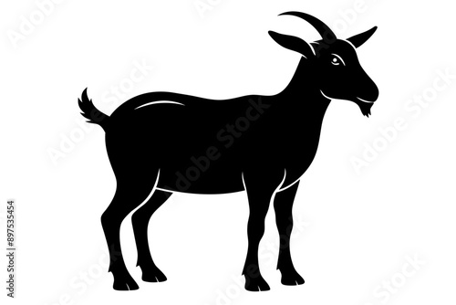 Goat silhouette icon symbol logo black design vector illustration,  Vector illustration, Goat silhouette. Goat black icon on white background.
