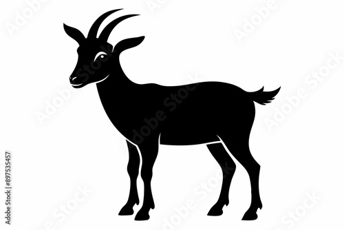 Goat silhouette icon symbol logo black design vector illustration,  Vector illustration, Goat silhouette. Goat black icon on white background.
