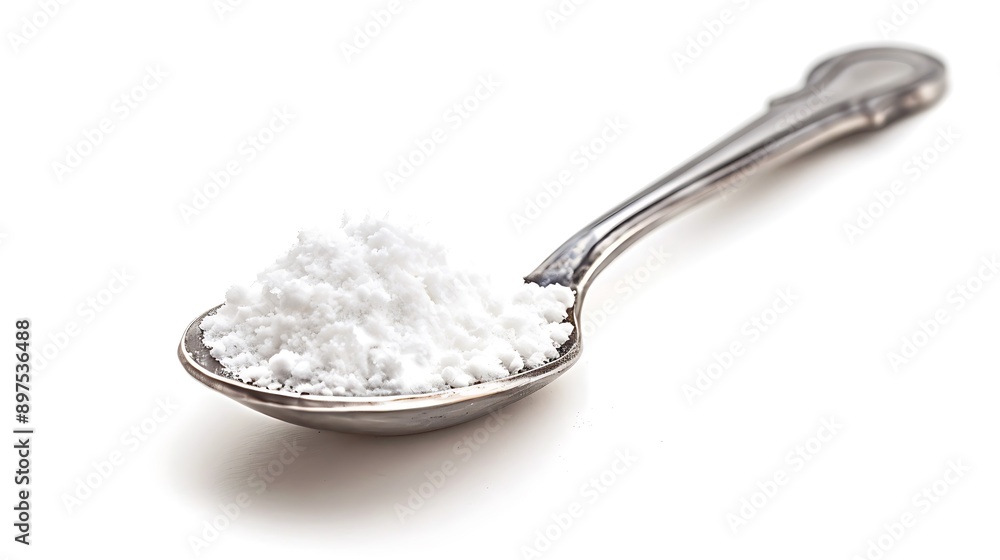 Measuring Tools Arginine Creatine Spoon for Precision Cooking on White Background. Measuring Tools Arginine Creatine Spoon for Precision Cooking on White Background.