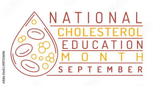 National cholesterol education month. Editable vector illustration.