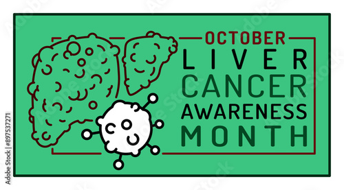 October is liver cancer awareness month. Vector illustration