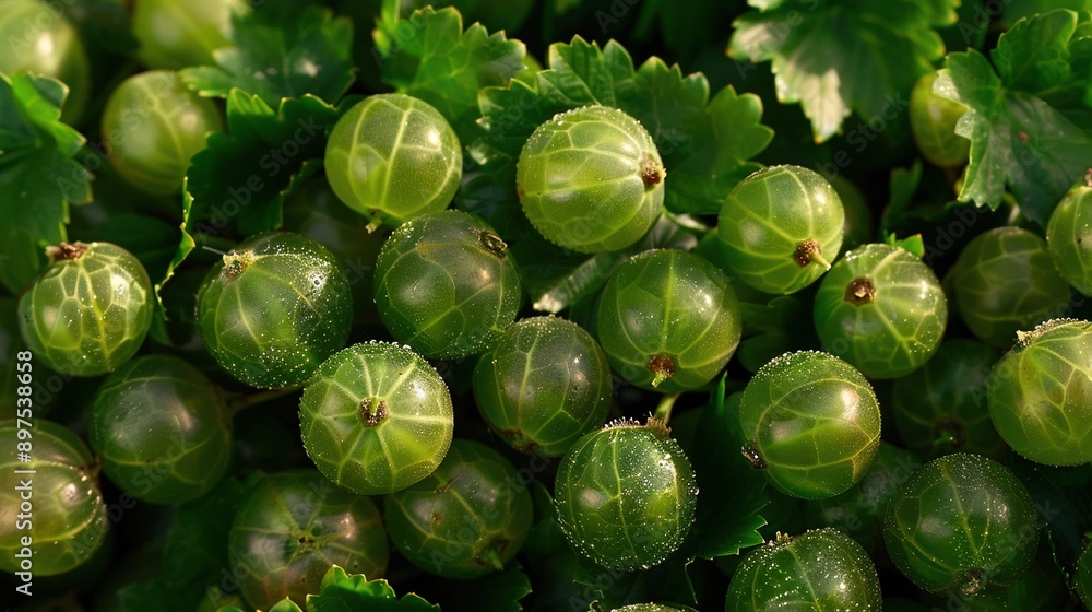 A close-up of numerous green plants with leaves on both their tops and bottoms A close-up of numerous green plants with leaves on both their tops and bottoms